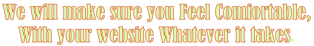 We will make sure you Feel Comfortable,  With your website Whatever it takes.